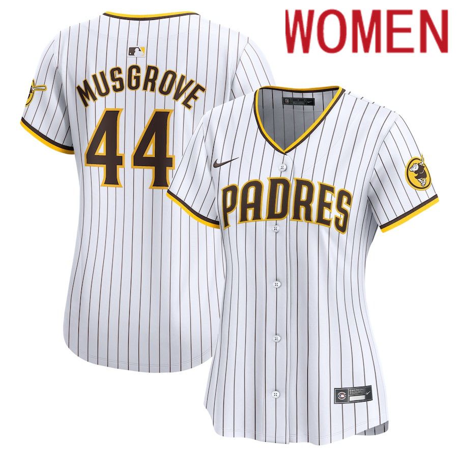 Women San Diego Padres #44 Joe Musgrove Nike White Home Limited Player MLB Jersey